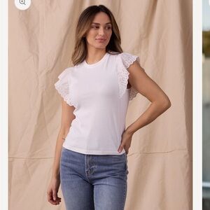 The Normal Brand Marnie Eyelet‎ Top in White size extra small New With Tags